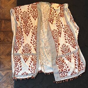 Bohemian Kimono with Rust and Cream Patterns‎